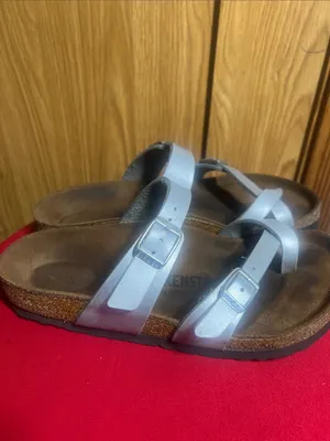 Birkenstock Silver Double-Strap Sandals thumbnail 5