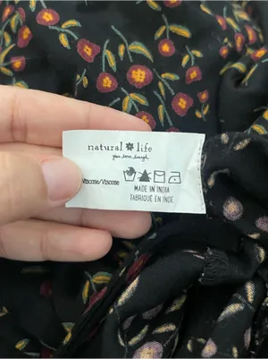 Women’s Natural Life Let's Just Go Wide Leg Floral Jumpsuit Black Size S/M thumbnail 7