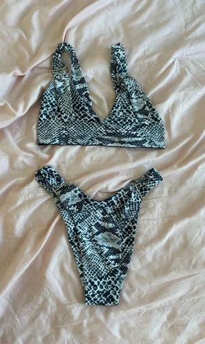 Animal Print Bikini Set Black thumbnail 4