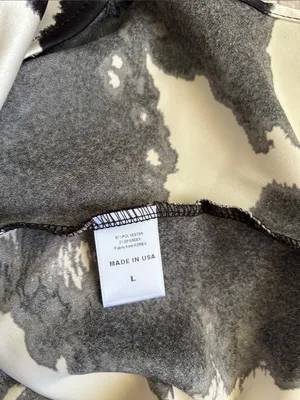 Renee c. USA champagne, black satin western cow print mini skirt L thumbnail 5