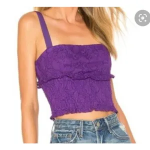 NBD Lupine‎ Purple Lace Ruched Crop Tank Top Revolve Clothing New Size XXS thumbnail 1