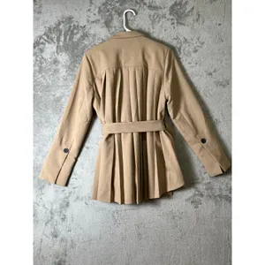 Maeve Pleated Back Belted Blazer Beige Tailored Career Office Jacket Size Small thumbnail 5