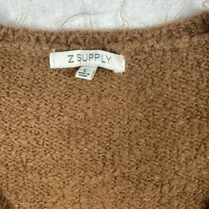 Z Supply Women’s V-Neck Knit Sweater Top Brown Size Large thumbnail 2