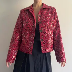 Red Cheetah Print Jacket Faux Leather thumbnail 1