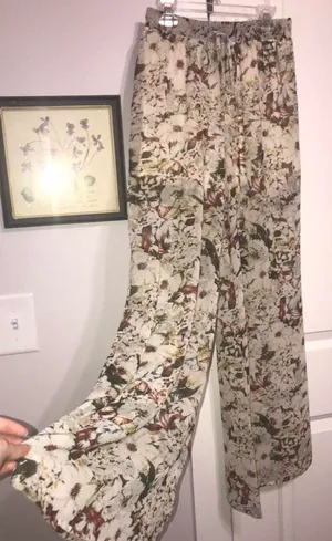 Sheer Floral Pants Multiple thumbnail 2