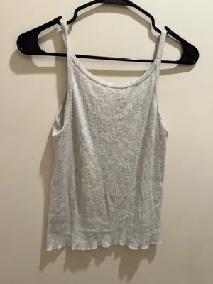 Brandy Melville Grey Tank Top Ribbed Crop thumbnail 2