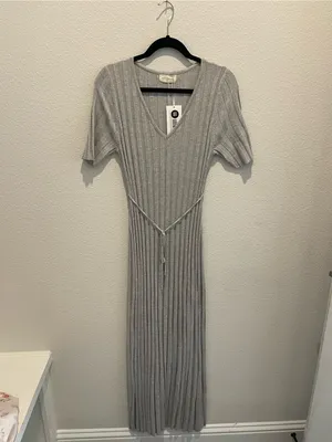 NWT Worth collective Oakley Knit Dress size XL gray ribbed new bump friendly thumbnail 3