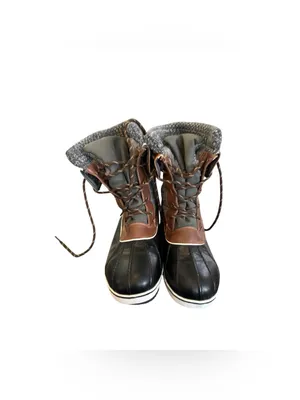 Dream Paris Duck Boots Faux Fur Lace Up Winter Black Gray 10 thumbnail 3
