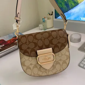 NWT Coach Morgan Saddle Bag In Blocked Signature Canvas ch507 thumbnail 6