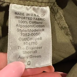 Current Elliot Engineer Utility Shortall Army Green Goblincore Romper 0 thumbnail 9
