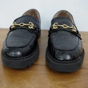 Circus by Sam Edelman Black Crocodile Print Bit Front Loafers Size 10 thumbnail 9
