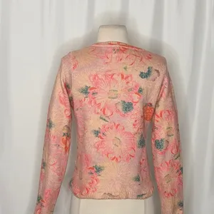 Anthropologie POSTMARK Devon Floral Cardigan Sweater Pink Knitwear Buttons Small thumbnail 9