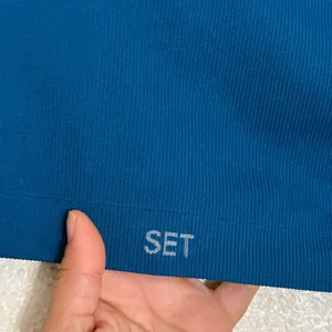 Set active sculptflex teal color One-Shoulder Crop Top sports bra size Small thumbnail 4
