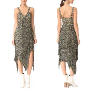 ALC Frank Multicolor Kendall Silk Sleeveless Asymmetrical Lined Sundress Size 8 thumbnail 2