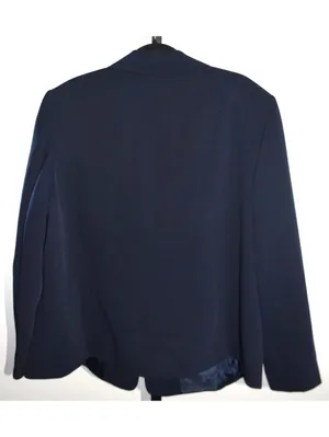 Tahari Arthur S Levine Navy One Button Blazer Notch Lapel Plus Size 20W thumbnail 2
