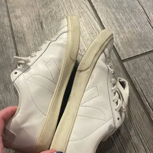 Veja White Minimalist Sneakers with Rubber Sole thumbnail 2