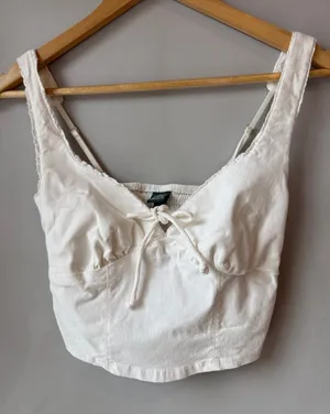Wild Fabric Crop Top White XS thumbnail 1