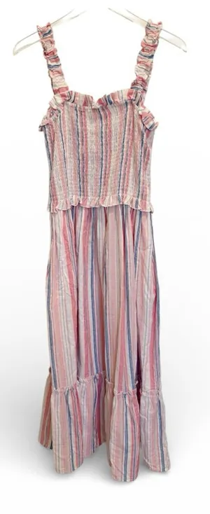 STELLAH Striped Smocked Maxi Dress‎ size Large thumbnail 1