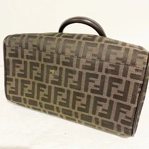 Fendi Brown All‎ Over F Print Satchel Handbag Designer Authentic Leather thumbnail 5