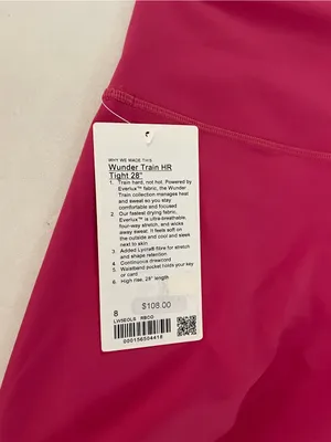 Lululemon NWT Wunder Train High Rise Tights 28” Leggings Raspberry Coulis Size 8 thumbnail 10