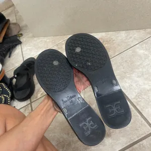 Sam Edelman Gekko Black Clear Jelly Thong Sandals Womens 10 Flat Summer Beach thumbnail 3