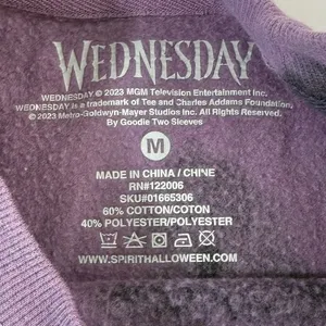 Goodie Two Sleeves Wednesday Nevermore Academy Tie‎ Dye Crewneck Sweatshirt Raven Gothic Medium thumbnail 4