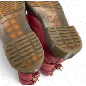Dr. Martens Triumph Boots Red Oxblood Leather Pirate Fold Down Floral Boots US 9 thumbnail 13