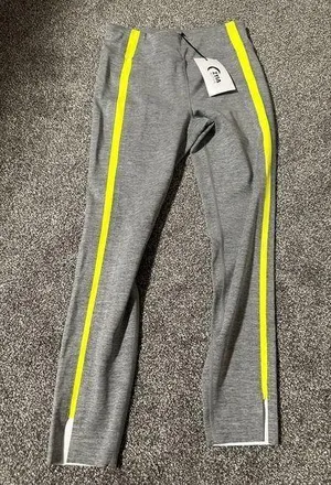 Zyia leggings new with tags! Size 6-8 gray and neon yellow thumbnail 1
