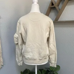 StüSsy Cream Front Pockets Crewneck Pullover Sweatshirt Streetwear Skate Casual thumbnail 4