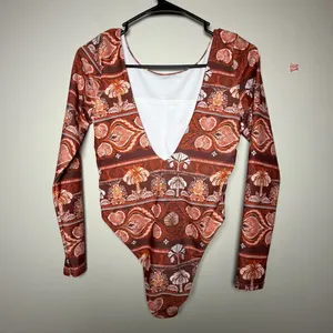PHAX Twist‎ Front Long Sleeve One Piece Boho Paddlesuit Swimsuit Resort Wear S thumbnail 2