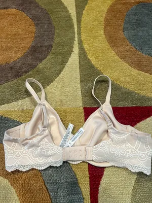Soma NWOT Unlined Smooth Full Coverage Bra Light Beige Nude Lace Back Size 34C thumbnail 4