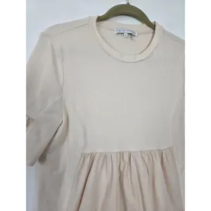 English Factory Mini Babydoll Shift Dress Beige Ruffle Tea Party Brunch Coquette thumbnail 3