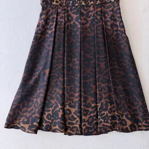 Alfani Womens 100%‎ Silk Leopard Print V-Neck Pleated A-Line Dress Brown Black 8 thumbnail 11