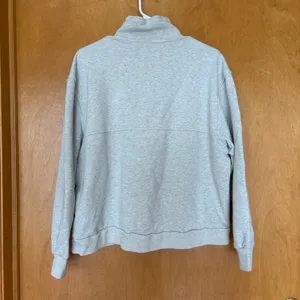 Everlane Quarter Zip Sweatshirt Women‎ XL Gray Organic Cotton French Terry thumbnail 2
