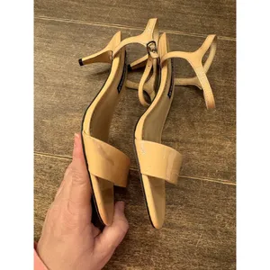 KARL LAGERFELD‎ PARIS DEMAS Ankle Strap Heel Nude Patent US 7 Sandals thumbnail 9