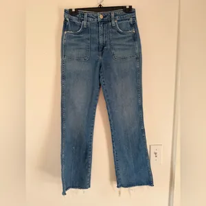 AMO Abigail Jeans in Peaceful Medium Wash Blue Patch Pocket Denim Size 26 thumbnail 3