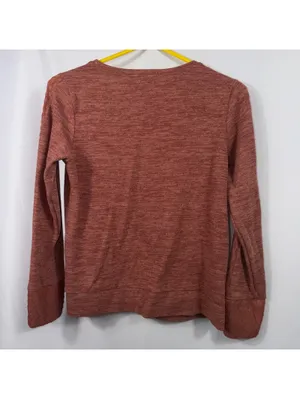 Les Serein Size M Rust Lace Sleeve Knit Top thumbnail 6