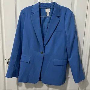 H&M Women's Blue Blazer Medium thumbnail 1