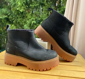 Timberland Nubuck Lug Sole Stone Street Ankle Boot Waterproof and Warm EUC+ thumbnail 1