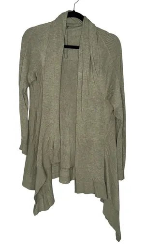Lululemon Cardigan Women‎ M/L Sage Green Cashmere Blend Draped Open Front thumbnail 1
