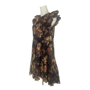 Ulla Johnson Joan Lupine Floral Ruffle Tiered Cotton Dress Size 2 thumbnail 6