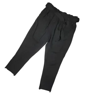 Active USA Black Paperbag Waist‎ High Rise Tapered Leg Tie Belt Pants Medium thumbnail 2