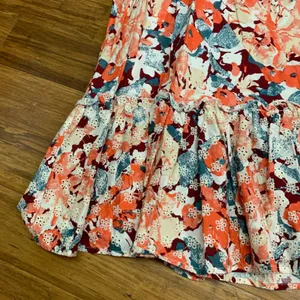 LUNA MOON Womens XL Floral Print Maxi Skirt Tiered Ruffle Hem‎ Cotton Blend NWT thumbnail 2