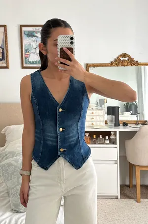 Amazon denim vest  thumbnail 1