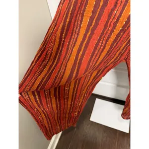 Free People Harem Lurex Jumpsuit Metallic Rust Stripe M Boho Coachella‎ Festival thumbnail 5