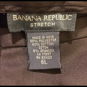 Banana Republic NWT Brown Stretch “Cotton Sateen” Flat Waist Pants Size 6L thumbnail 6