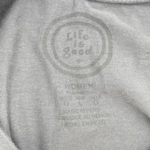 Life Is Good Don't Go Bacon My Heart Grey Cotton T-shirt Tee Women's Size Large thumbnail 4