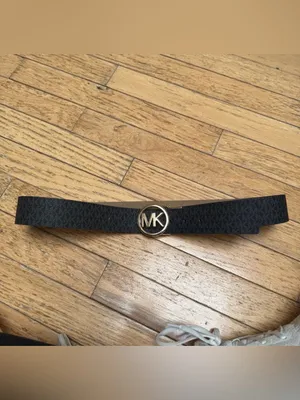Michael Kors Monogram Black Belt with Gold Logo Buckle thumbnail 4