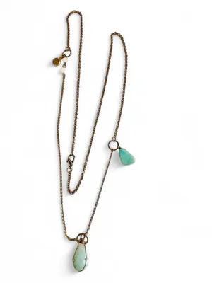 NWOT WA Studios Turquoise Necklace Gold thumbnail 2