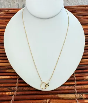 Gorjana Gold Plated Interlocking Circle Necklace 19.5” thumbnail 1